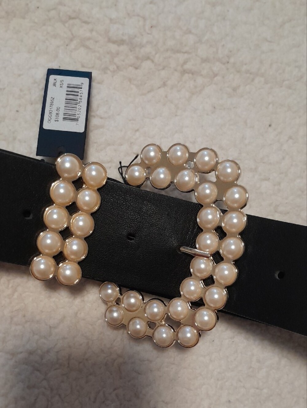 Marciano Black Pearl Buckle Women's Belt - Picture 2 of 3